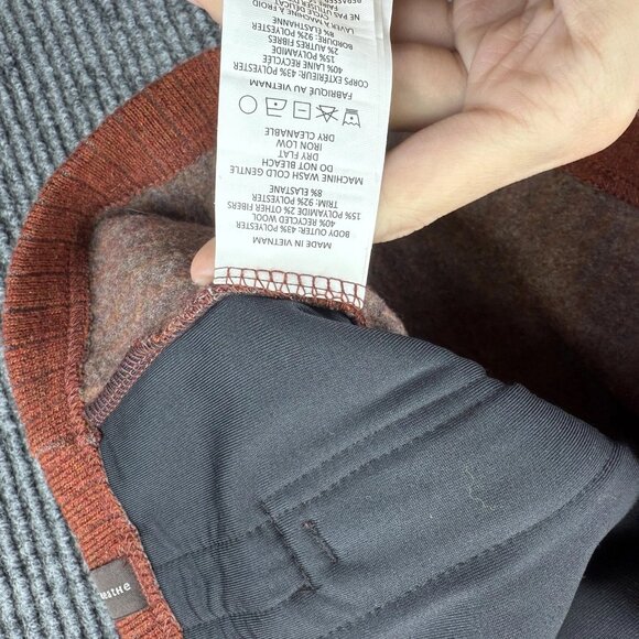 PrAna Sweater Jacket Mens Medium Rust Wool Blend Full Zip Pockets Casual Outdoor - Picture 6 of 6